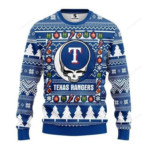 Mlb Texas Rangers Grateful Dead Ugly Christmas Sweater,