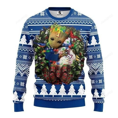 Mlb Texas Rangers Groot Hug Ugly Christmas Sweater,