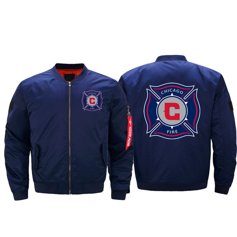 Mls Chicago Fire Navy Bomber Jacket | Streetwear Jacket for Men & Women | Fan Gift