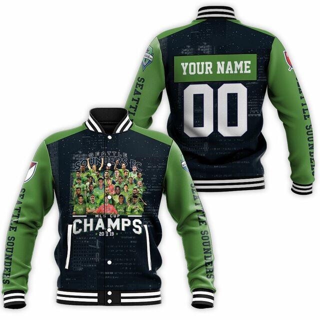 MLS Seattle Sounders FC Champions Personalized Name Number Baseball Jacket for Men & Women | Soccer Team Fan Gift