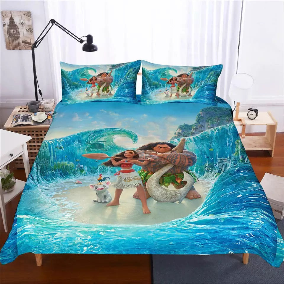 Moana Duvet Cover Quilt Cover Pillowcase Bedding Set Bed Linen Home Bedroom Decor