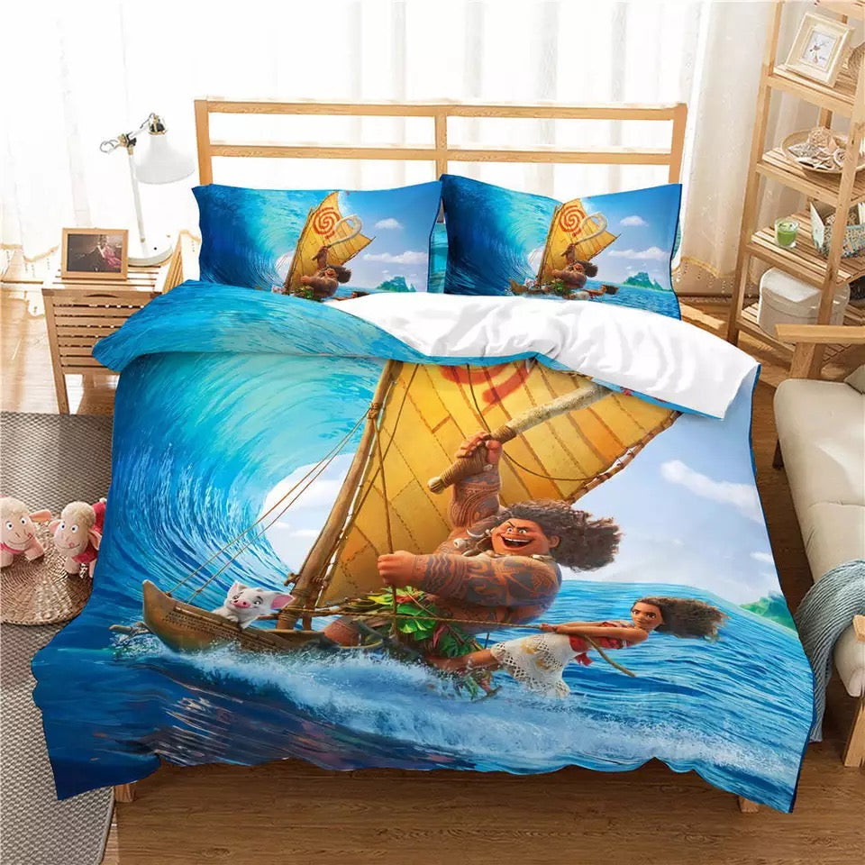 Moana Duvet Cover Quilt Cover Pillowcase Bedding Set Bed Linen Home Bedroom Decor