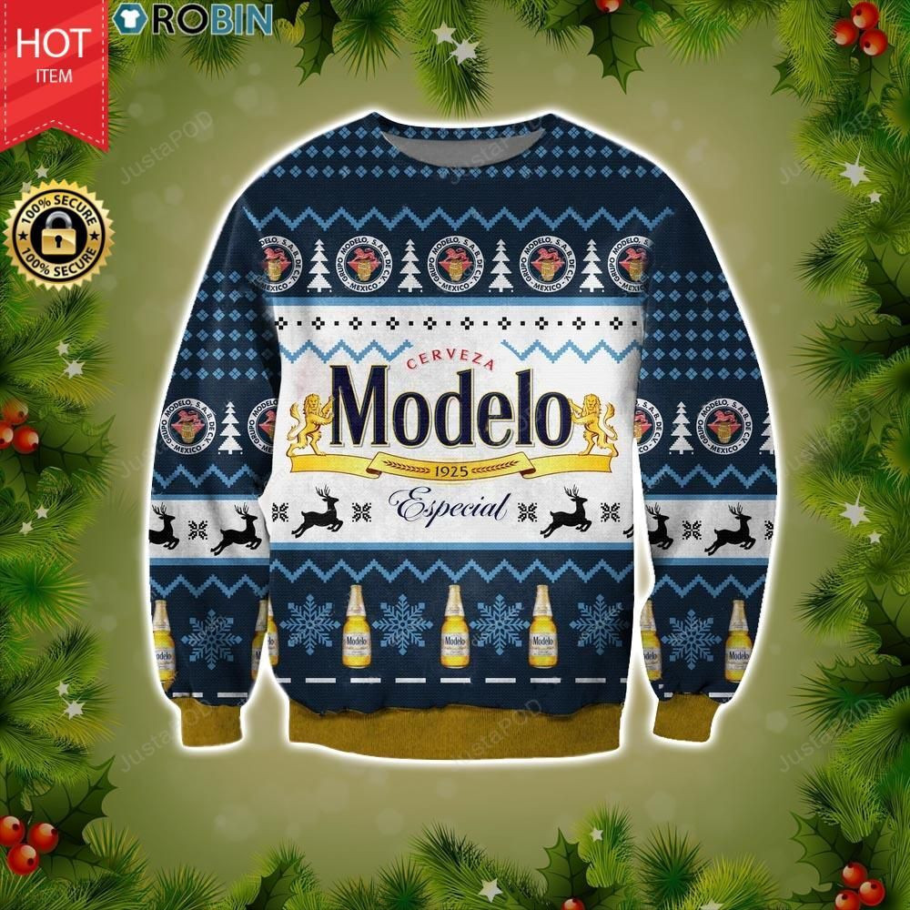 Modelo Especial Beer Ugly Christmas Sweater, Perfect Holiday Gift
