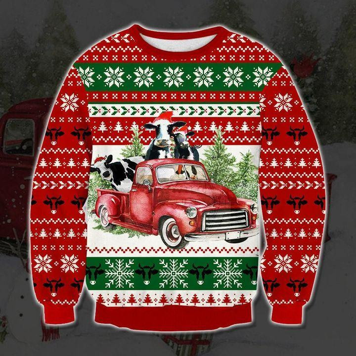 Moey Christmas Cows Ugly Christmas Sweater, Perfect Holiday Gift