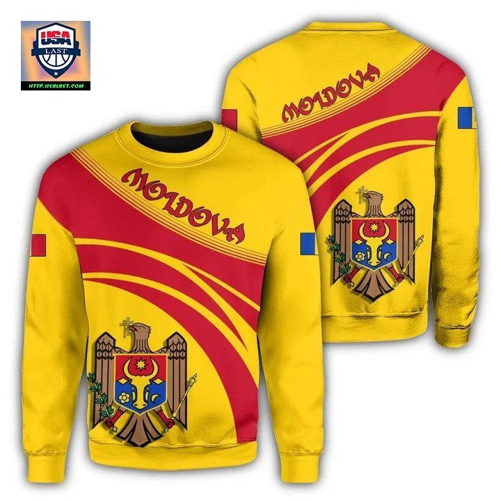Moldova Coat Of Arms Sweater Cricket Style J5W