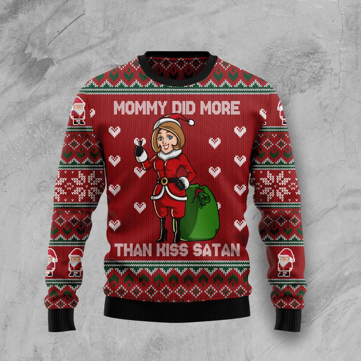 Mommy Did More Than Kiss Satan Ugly Christmas Sweater, Perfect Holiday Gift