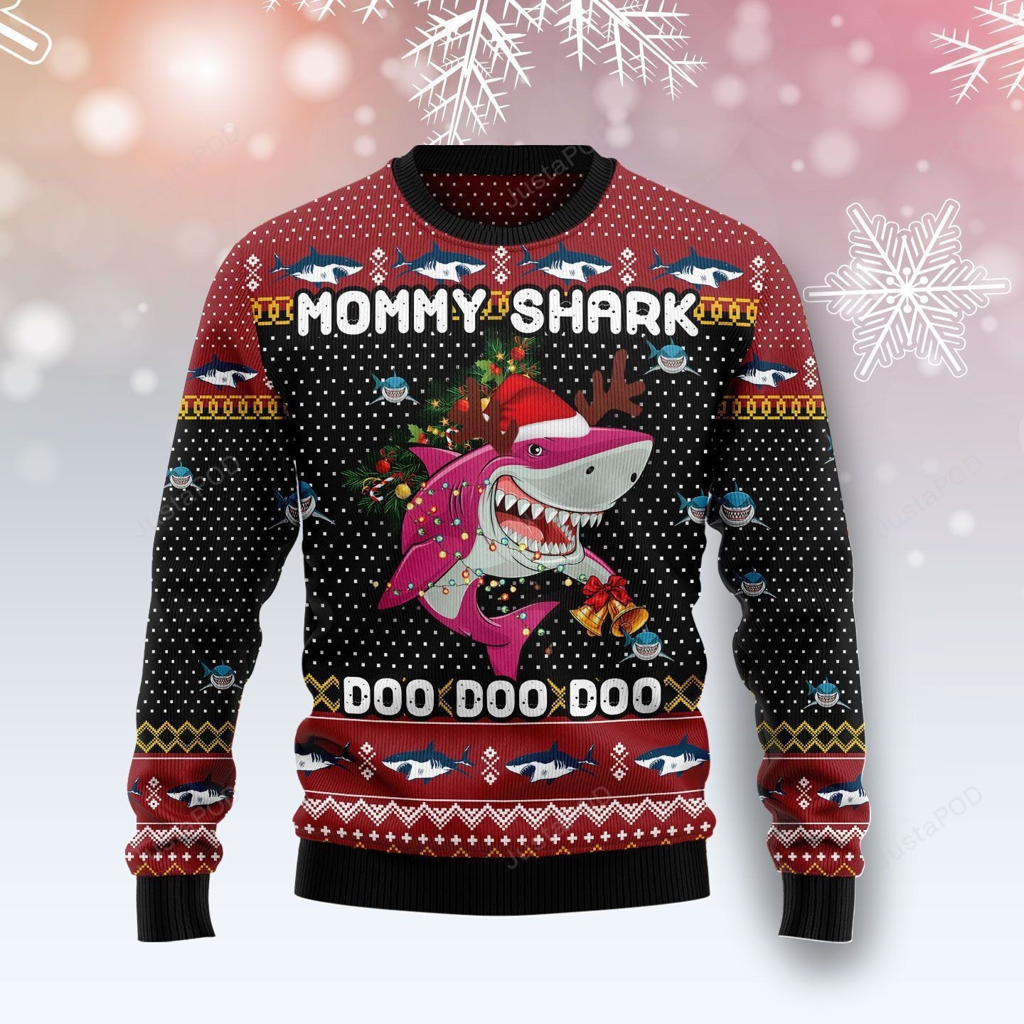 Mommy Shark Christmas Ugly Christmas Sweater, Perfect Holiday Gift