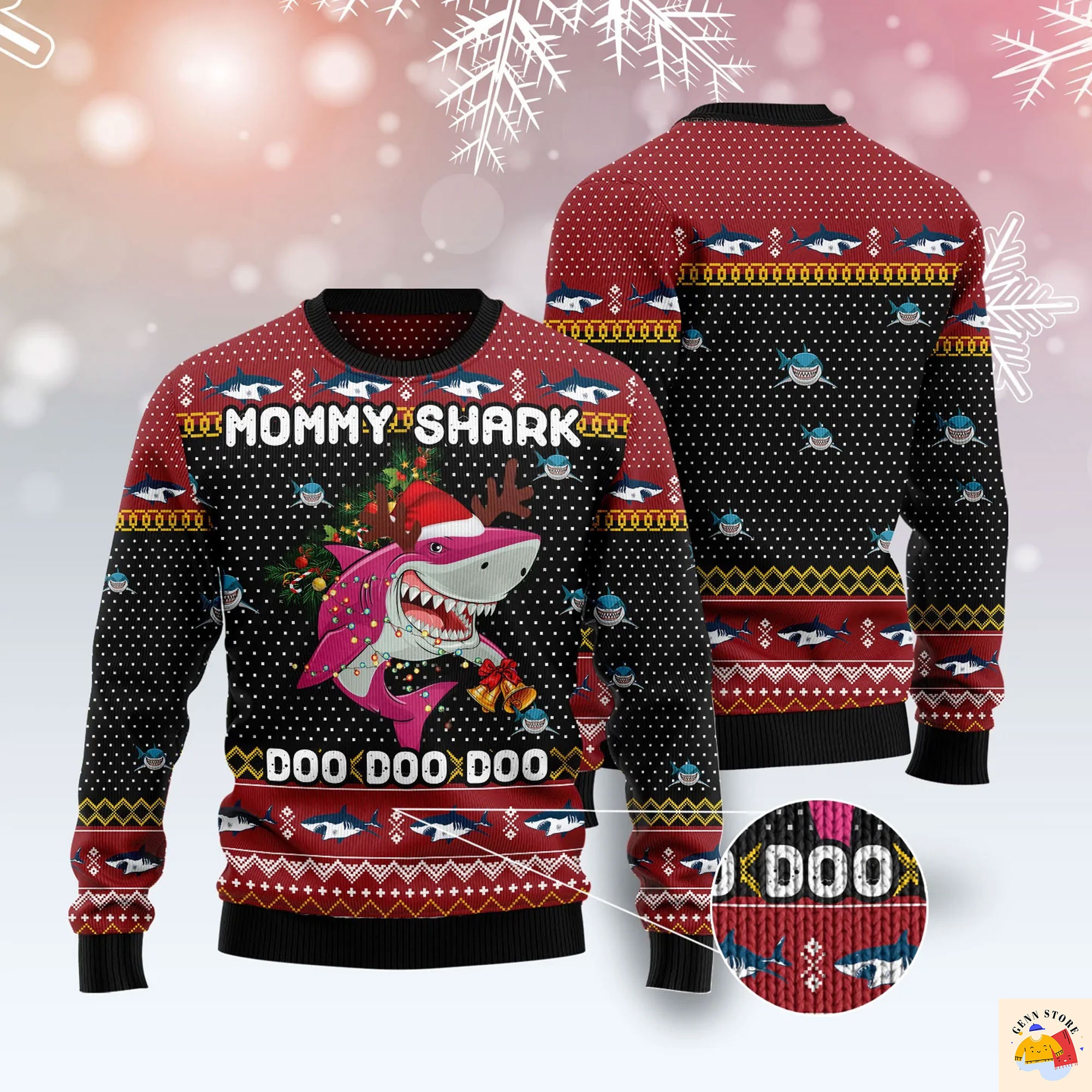 Mommy Shark Ugly Christmas Sweater