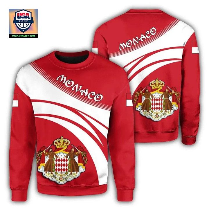 Monaco Coat Of Arms Sweater Cricket Style J5W