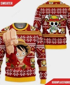 Monkey Luffy One Piece Ugly Christmas Sweater, Perfect Holiday Gift