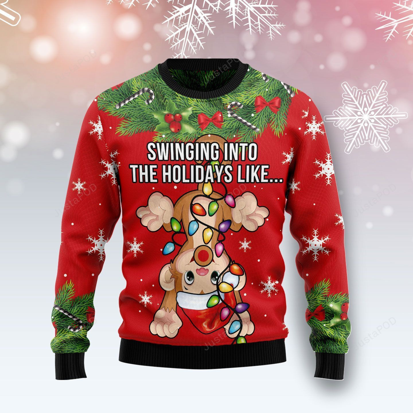 Monkey Swing Into The Holiday Ugly Christmas Sweater, Perfect Holiday Gift