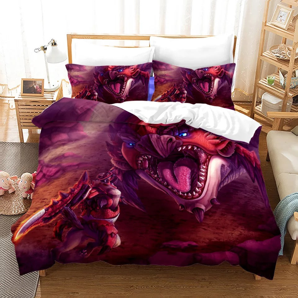 Monster Hunter Duvet Cover Quilt Cover Pillowcase Bedding Set Bed Linen Home Bedroom Decor