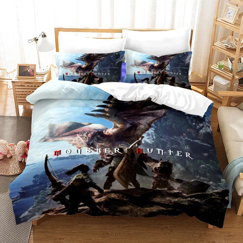 Monster Hunter Duvet Cover Quilt Cover Pillowcase Bedding Set Bed Linen Home Bedroom Decor