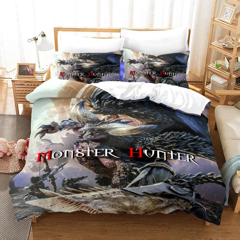 Monster Hunter Duvet Cover Quilt Cover Pillowcase Bedding Set Bed Linen Home Bedroom Decor