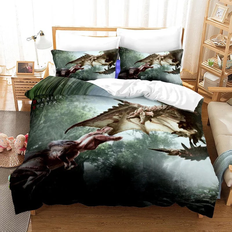 Monster Hunter Duvet Cover Quilt Cover Pillowcase Bedding Set Bed Linen Home Bedroom Decor
