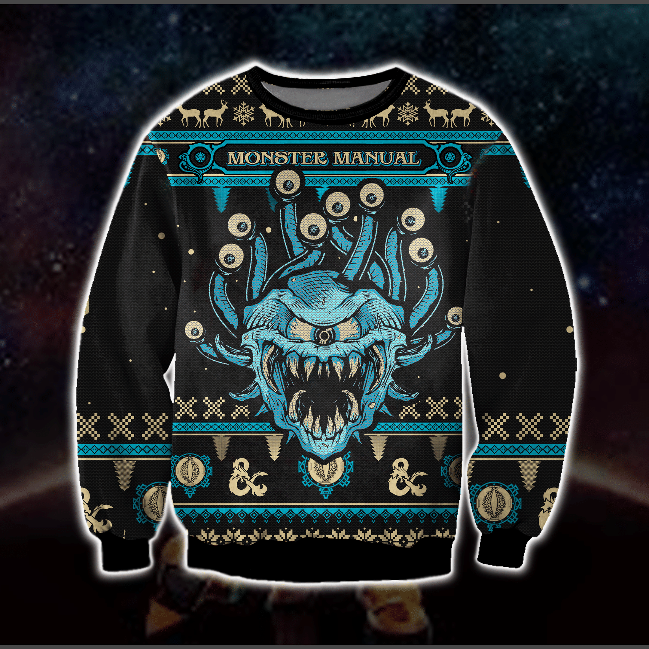 Monster Manual Game 3D Print Ugly Christmas Sweater