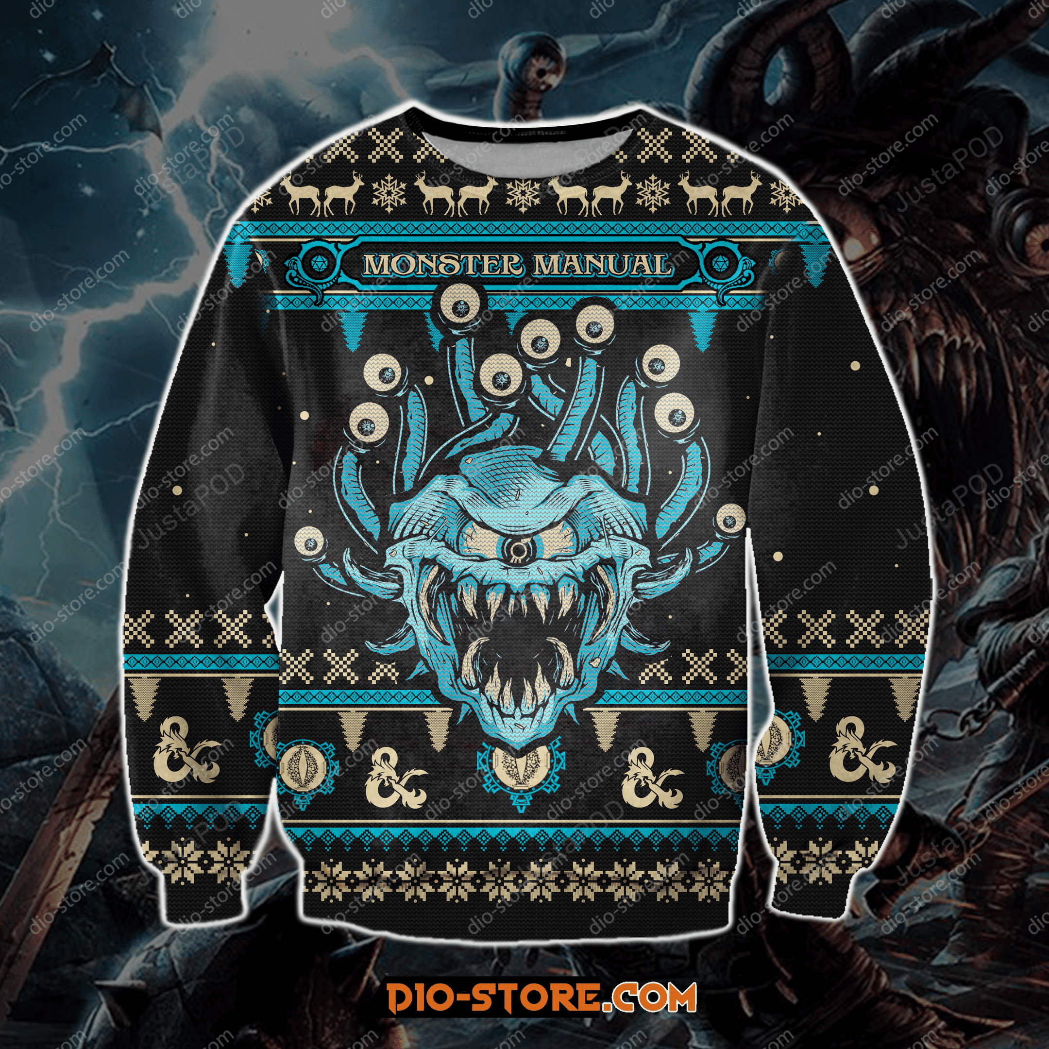 Monster Manual Game Ugly Christmas Sweater, Perfect Holiday Gift