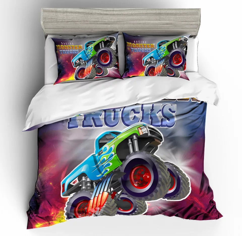Monster Truck Duvet Cover Quilt Cover Pillowcase Bedding Set Bed Linen Home Bedroom Decor