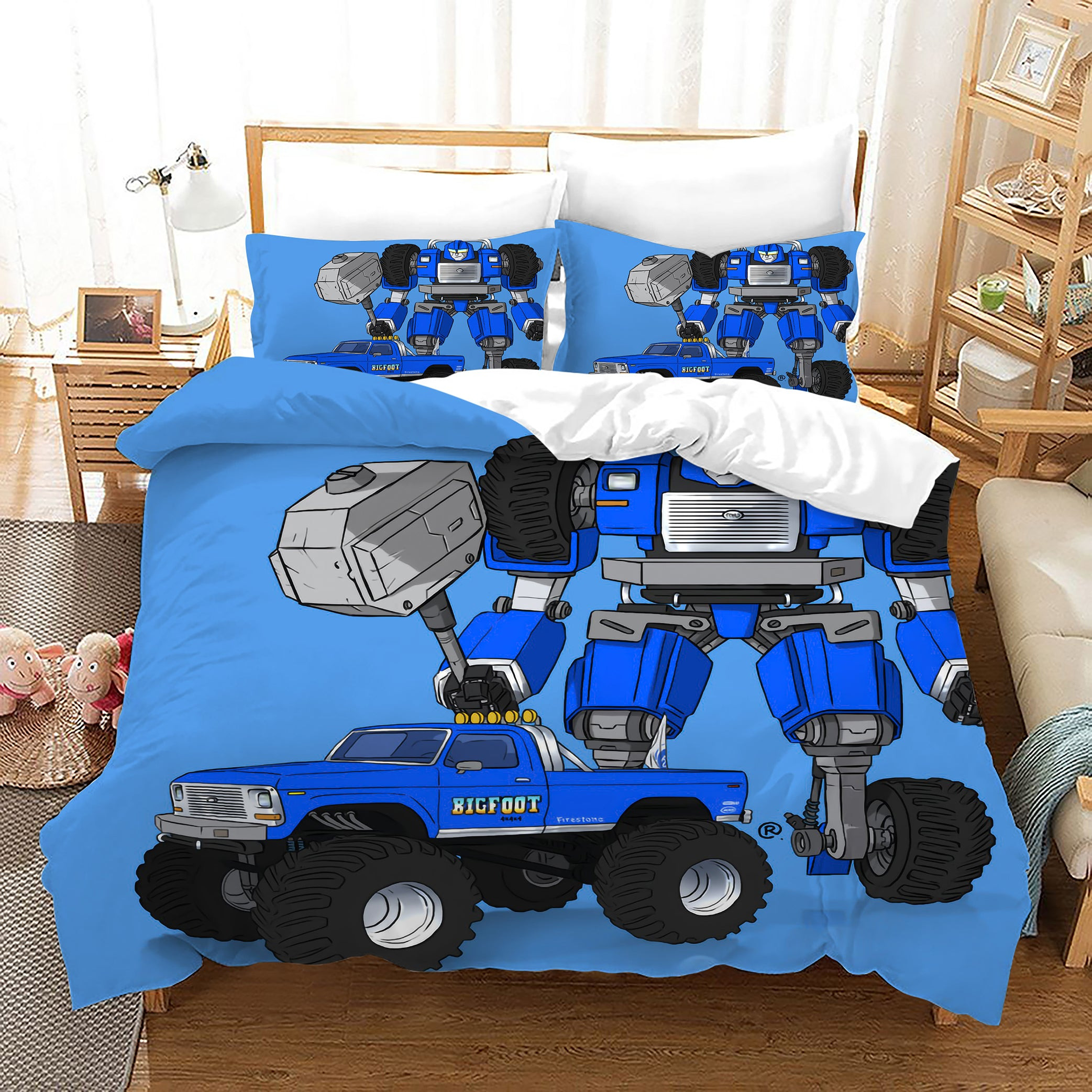 Monster Truck Duvet Cover Quilt Cover Pillowcase Bedding Set Bed Linen Home Bedroom Decor