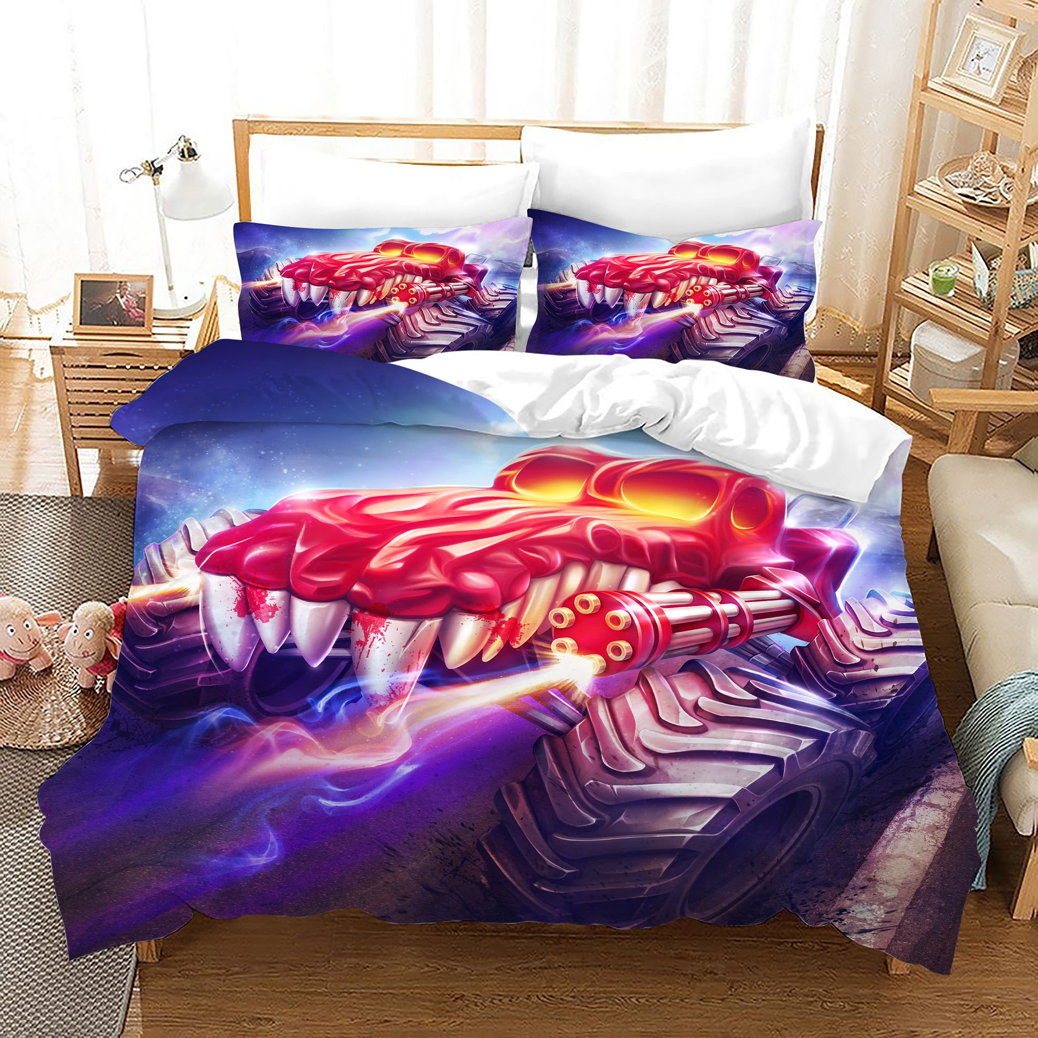 Monster Truck Duvet Cover Quilt Cover Pillowcase Bedding Set Bed Linen Home Bedroom Decor