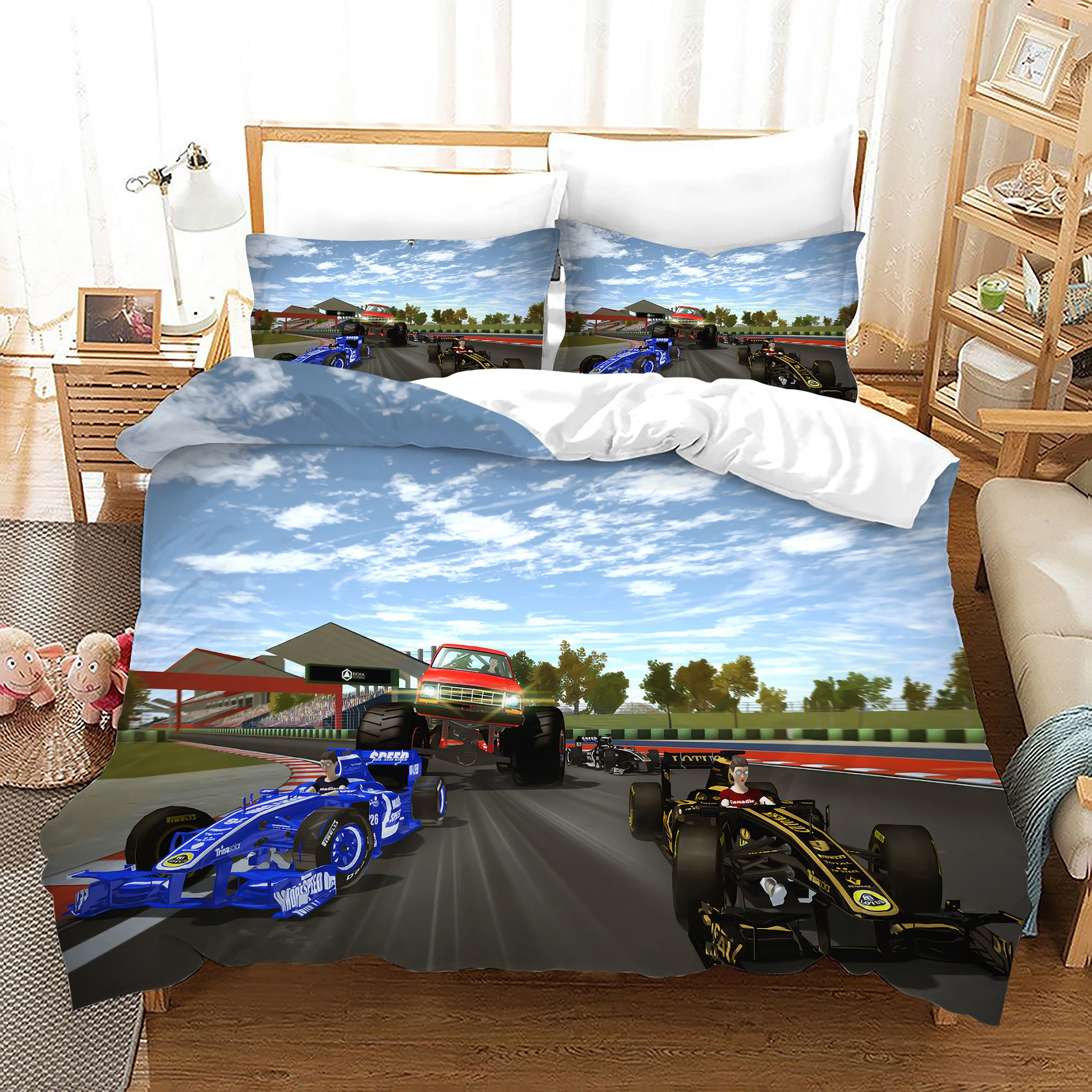 Monster Truck Duvet Cover Quilt Cover Pillowcase Bedding Set Bed Linen Home Bedroom Decor