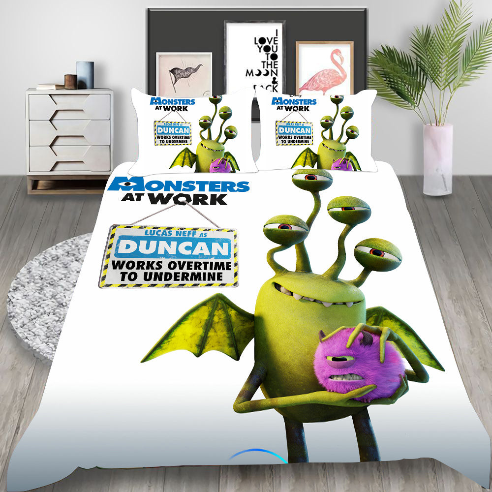 Monsters At Work Duvet Cover Quilt Cover Pillowcase Bedding Set Bed Linen Home Bedroom Decor