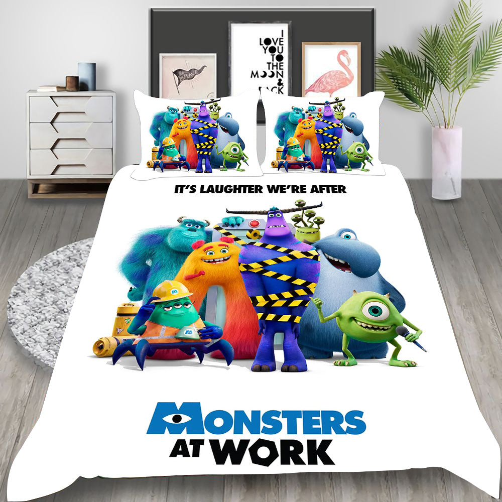 Monsters At Work Duvet Cover Quilt Cover Pillowcase Bedding Set Bed Linen Home Bedroom Decor