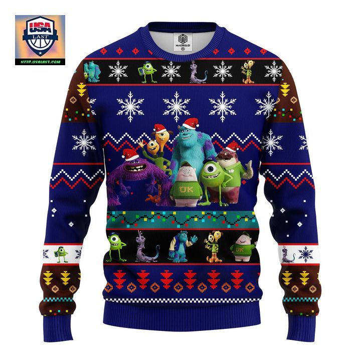 Monsters University Ugly Christmas Sweater Blue 1 Amazing Gift Idea Thanksgiving Gift