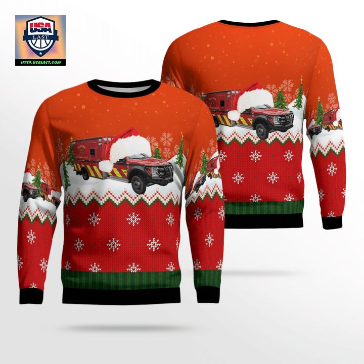 Montana Bigfork Fire Department Christmas AOP Sweater