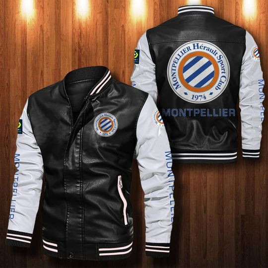 Montpellier H?rault Sc Black White Bomber Jacket | Streetwear Jacket for Men & Women | Fan Gift