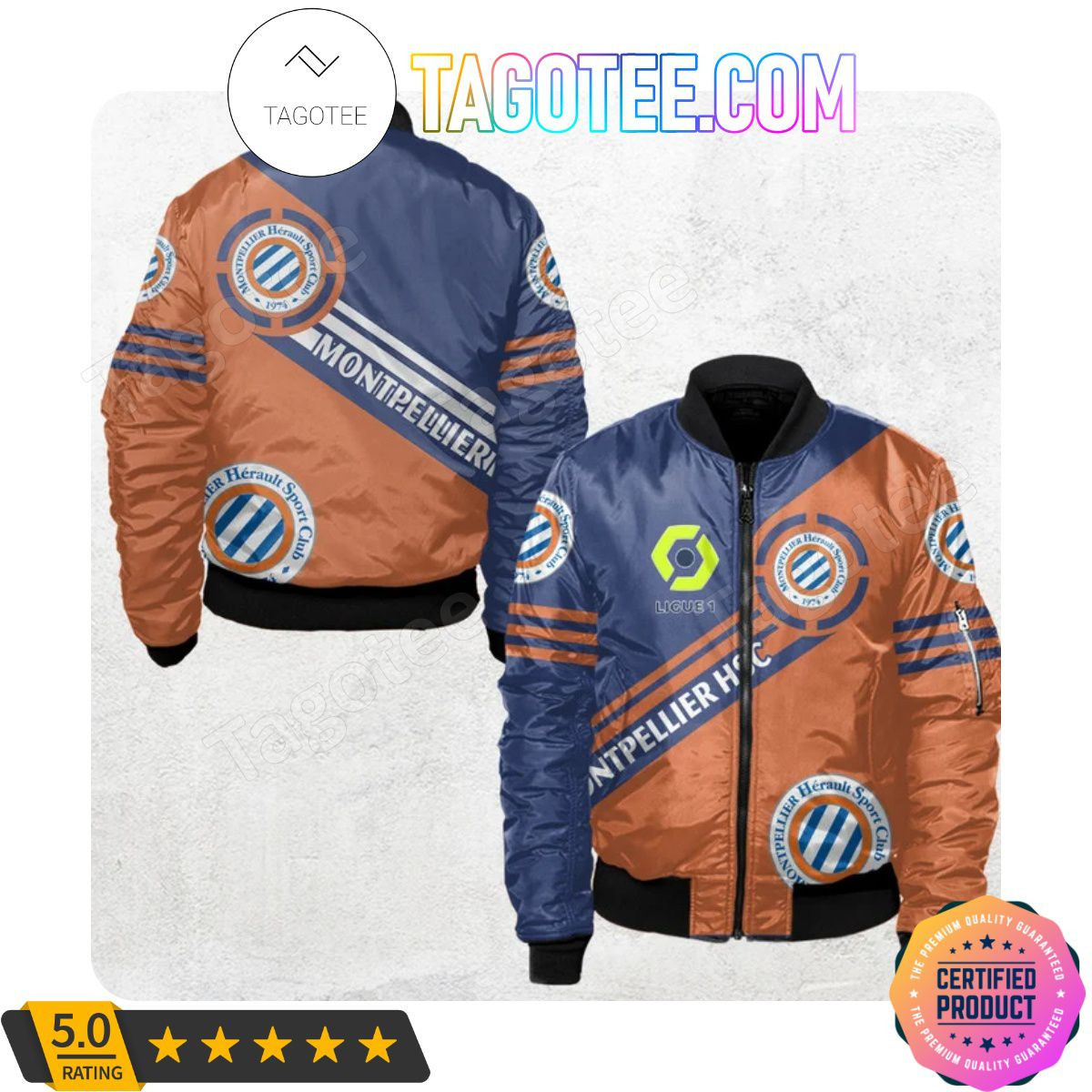 Montpellier H?rault Sc Ligue 1 Bomber Jacket | Streetwear Jacket for Men & Women | Fan Gift