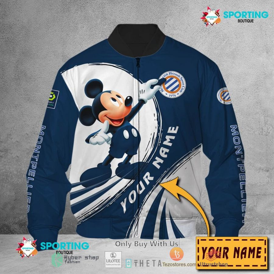 Montpellier H?rault Sc Personalized Mickey Mouse Bomber Jacket | Streetwear Jacket for Men & Women | Fan Gift