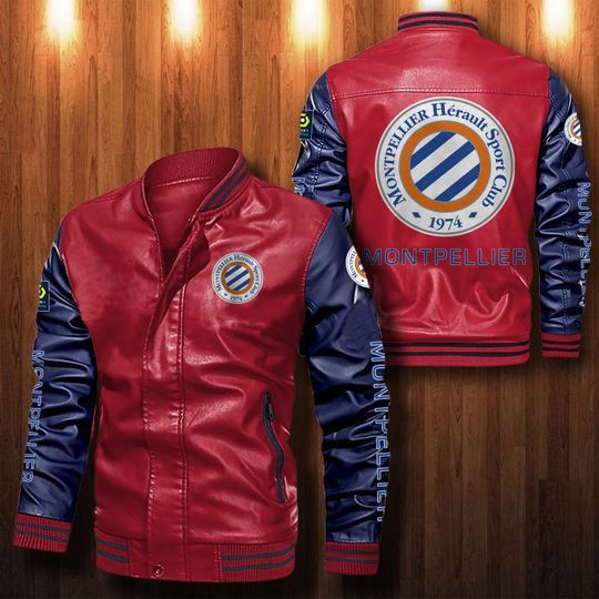 Montpellier H?rault Sc Red Dark Blue Bomber Jacket | Streetwear Jacket for Men & Women | Fan Gift