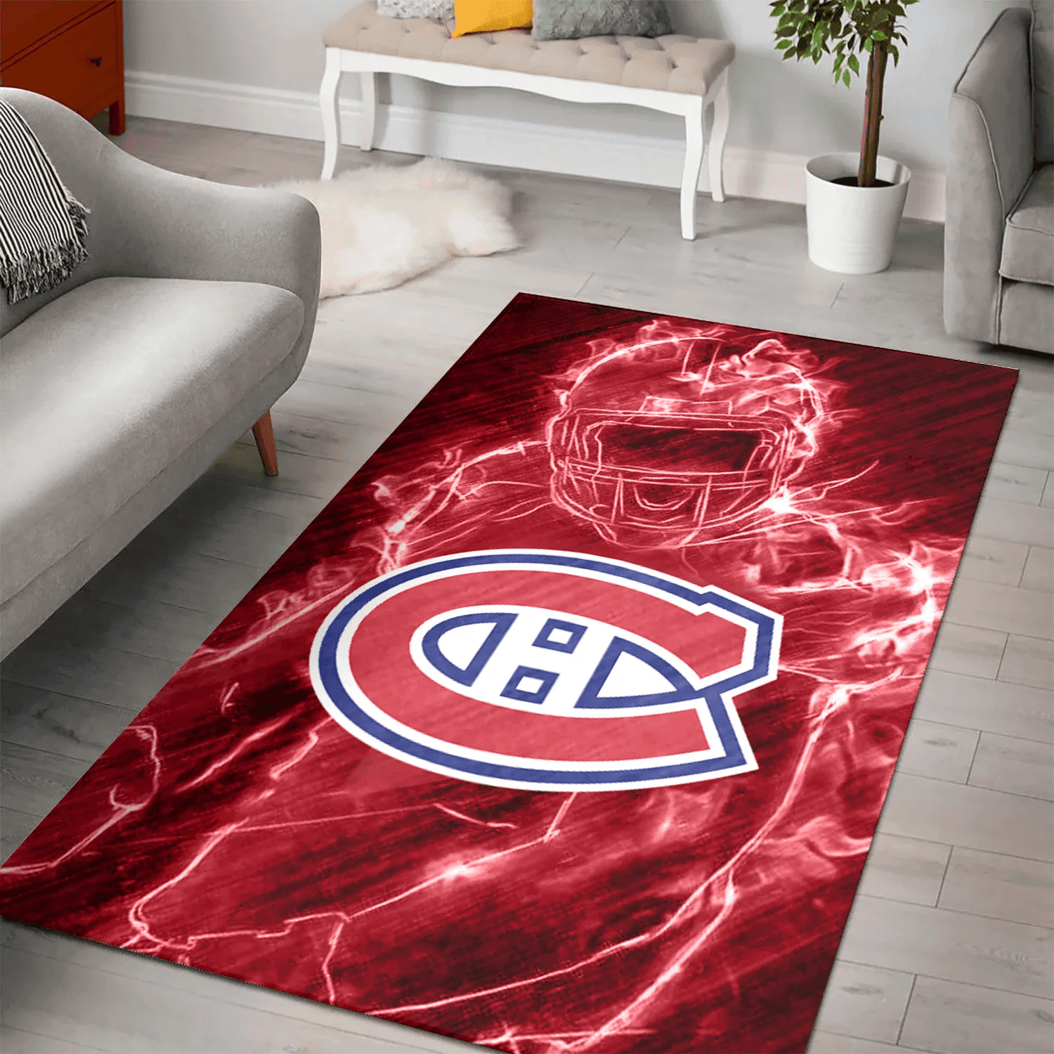 Montreal Canadiens Legend 3D Full Print Rectangle Area Rug – Full Print Carpet For Living Room & Bedroom Home Decor
