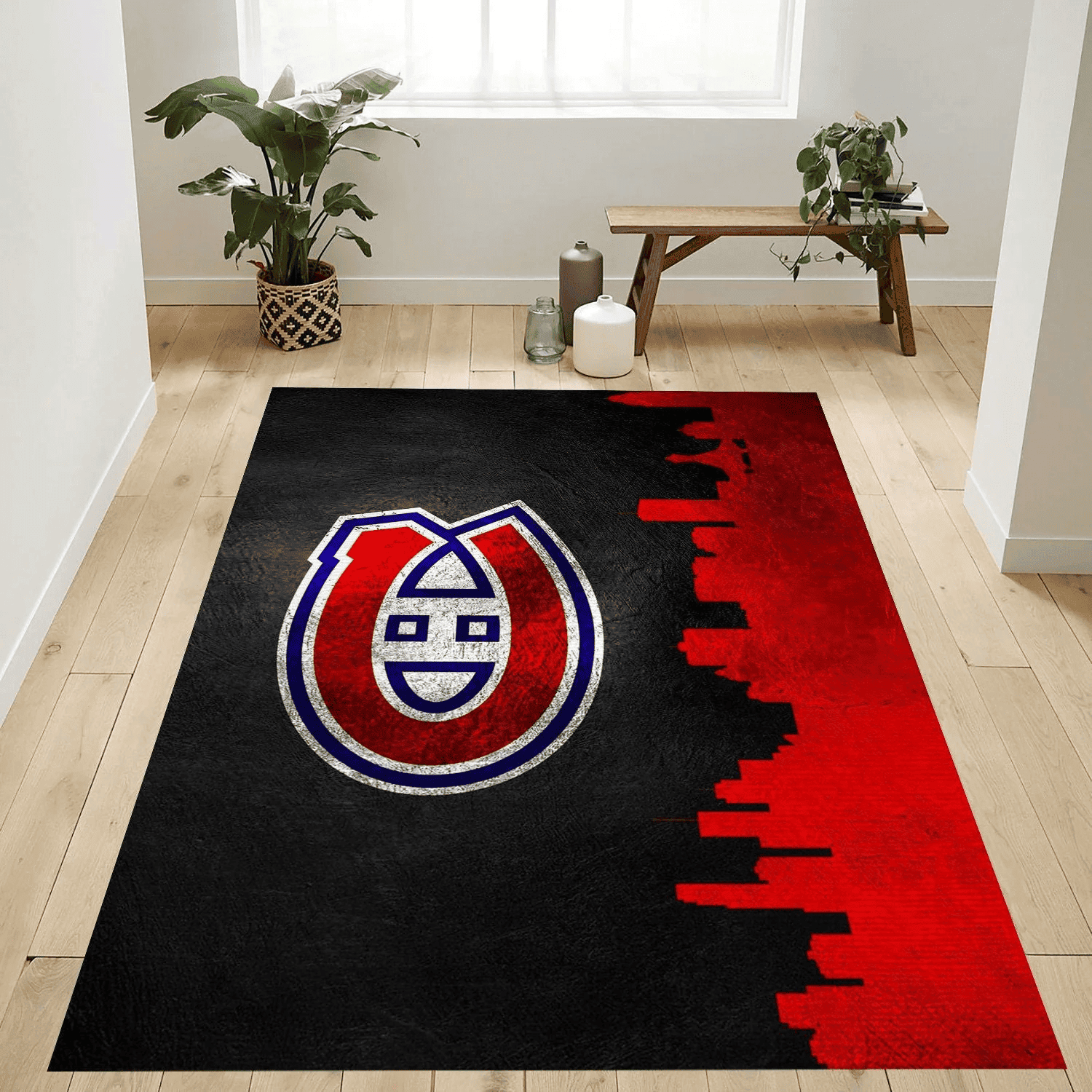 Montreal Canadiens Skyline Rectangle Area Rug – Full Print Carpet For Living Room & Bedroom Home Decor