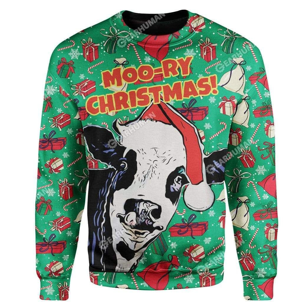 Moo-Ry Ugly Christmas Sweater,