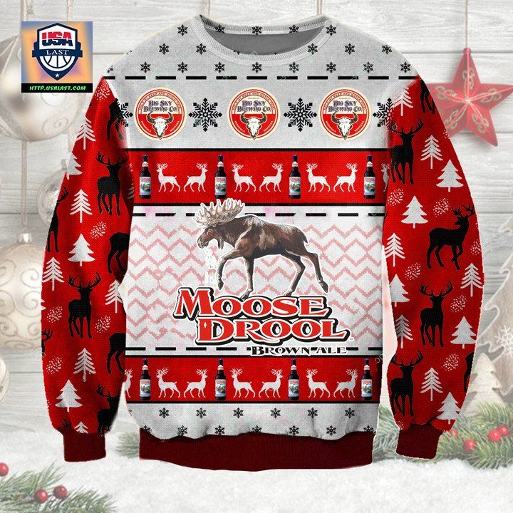 Moose Drool Brown Ale Ugly Christmas Sweater