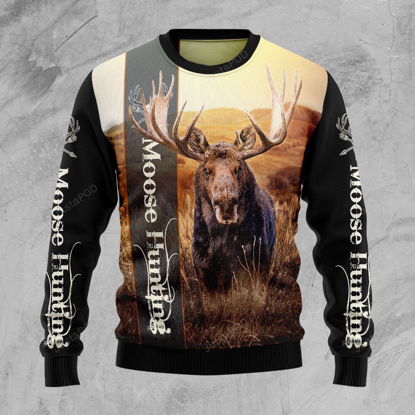 Moose Hunting Ugly Christmas Sweater, Perfect Holiday Gift