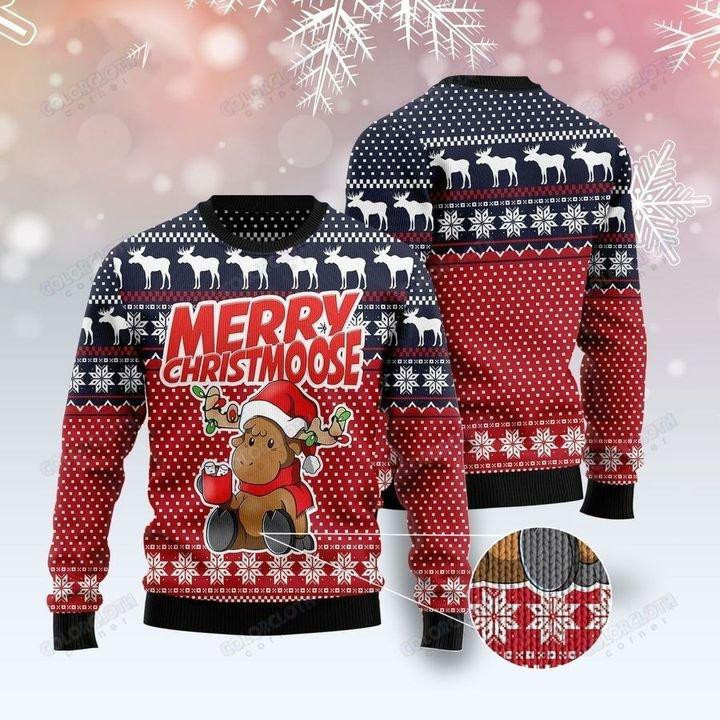Moose Merry Ugly Christmas Sweater, Perfect Holiday Gift