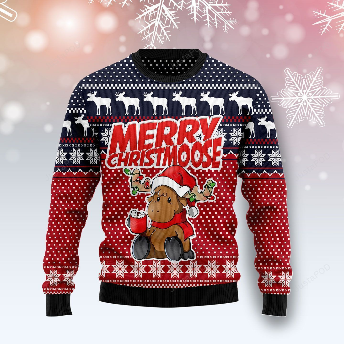 Moose Merry Ugly Christmas Sweater, Perfect Holiday Gift
