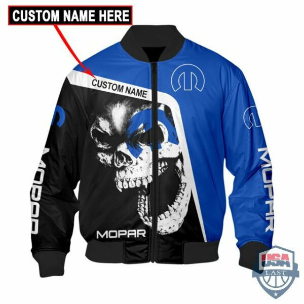 Mopar Skull Personalized Bomber Jacket | Automotive Jacket for Men & Women | Car Fan Gift
