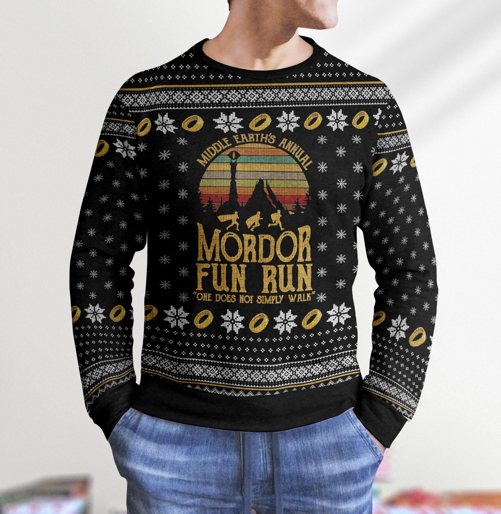 Mordor Fun Run Knitted Sweater Ugly Christmas Sweater
