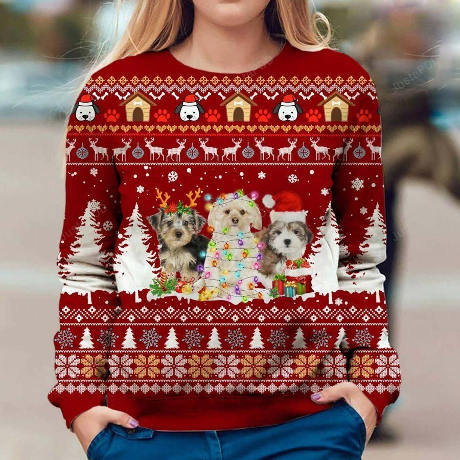 Morkie Ugly Christmas Sweater, Perfect Holiday Gift