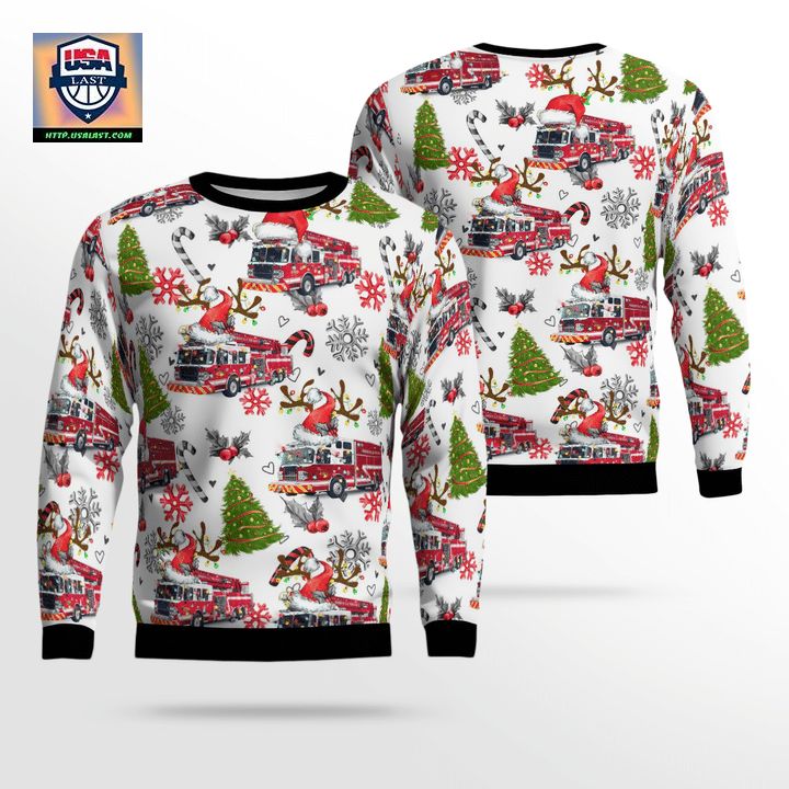 Morrisville North Carolina Morrisville Fire-Rescue Department Christmas Sweater 3D