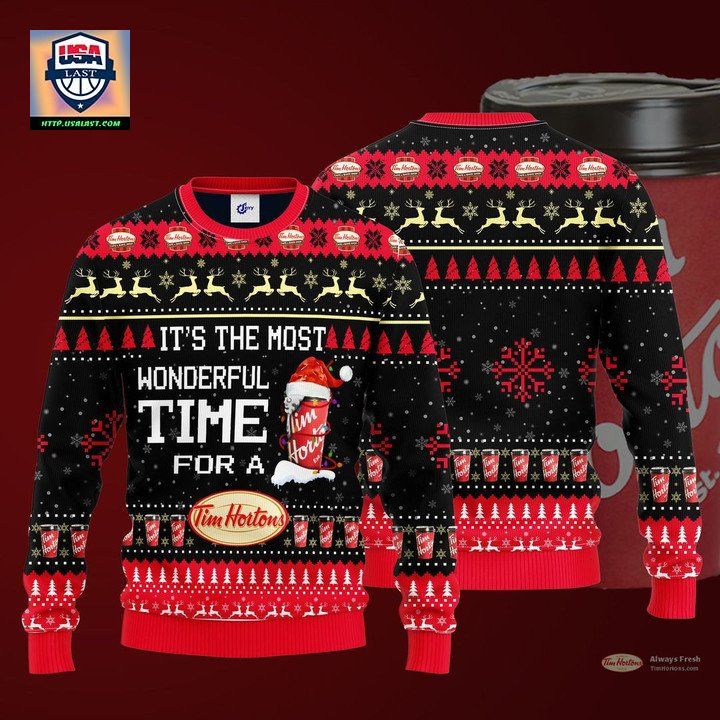 Most Wonderful Time For A Tim Hortons Christmas Sweater