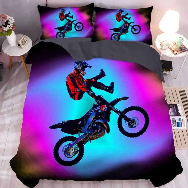 Motocross Mountain Bike Duvet Cover Quilt Cover Pillowcase Bedding Set Bed Linen Home Bedroom Decor