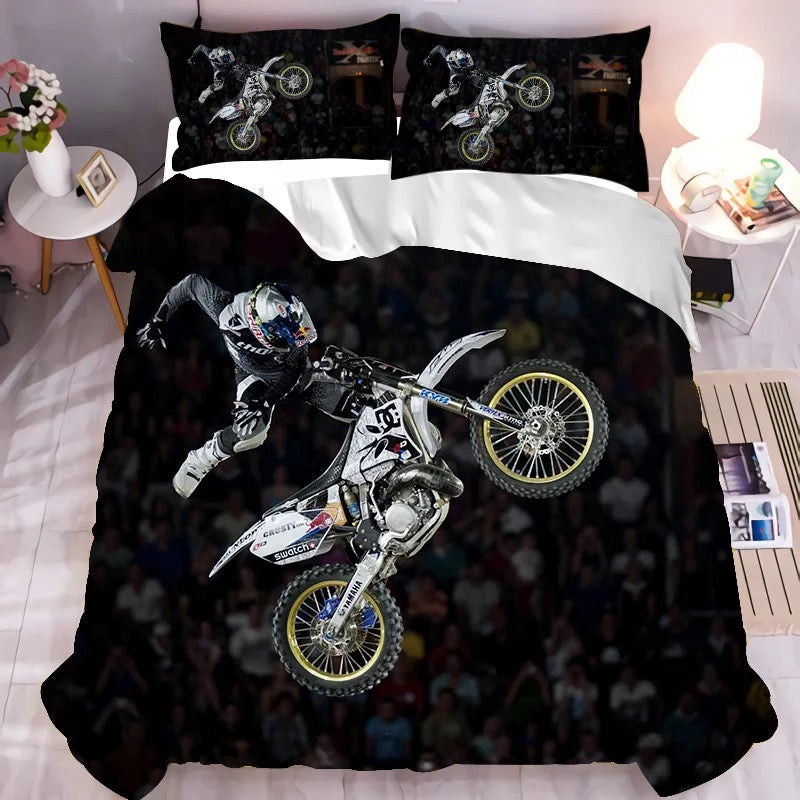 Motocross Mountain Bike Duvet Cover Quilt Cover Pillowcase Bedding Set Bed Linen Home Bedroom Decor