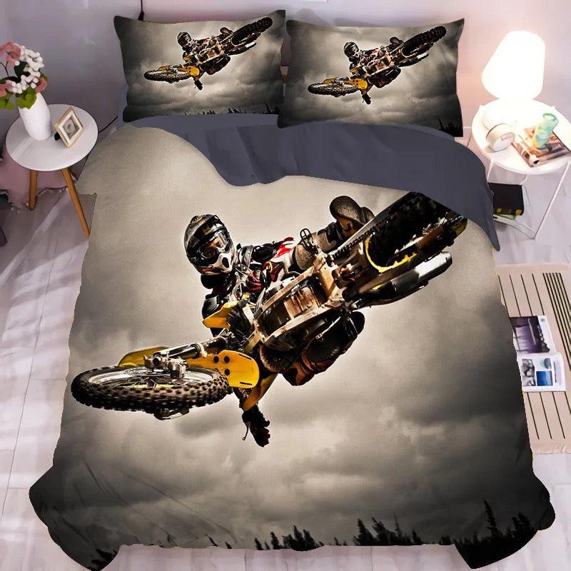 Motocross Mountain Bike Duvet Cover Quilt Cover Pillowcase Bedding Set Bed Linen Home Bedroom Decor