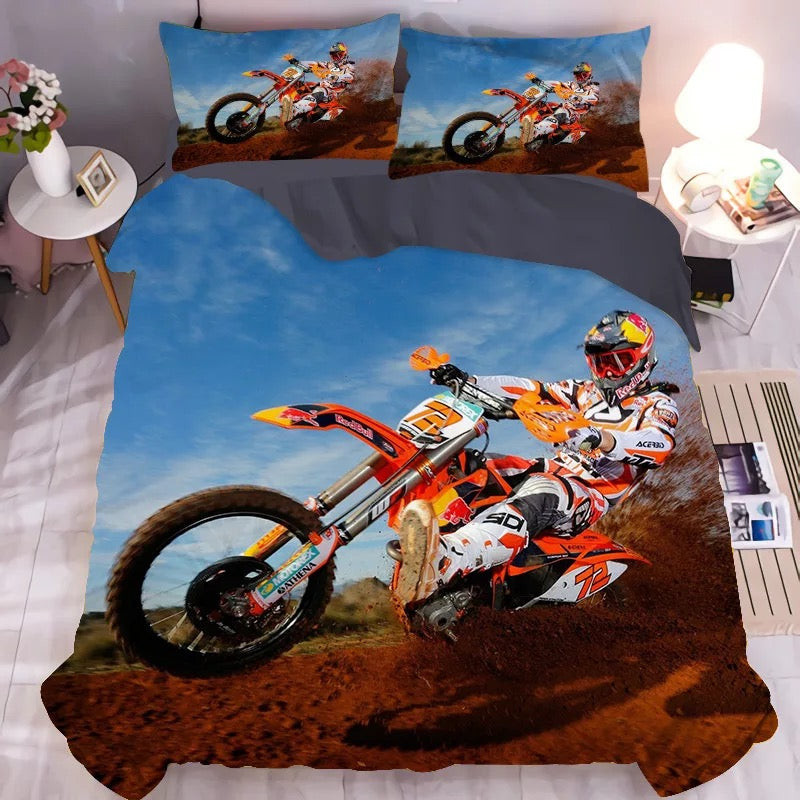 Motocross Mountain Bike Duvet Cover Quilt Cover Pillowcase Bedding Set Bed Linen Home Bedroom Decor