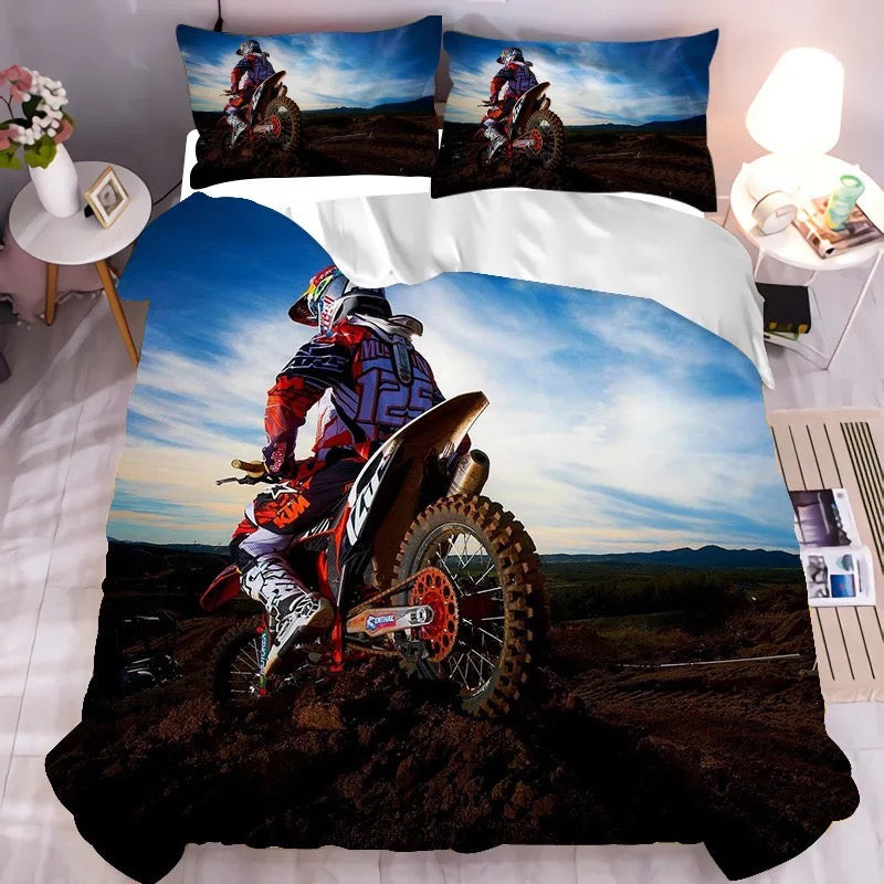 Motocross Mountain Bike Duvet Cover Quilt Cover Pillowcase Bedding Set Bed Linen Home Bedroom Decor